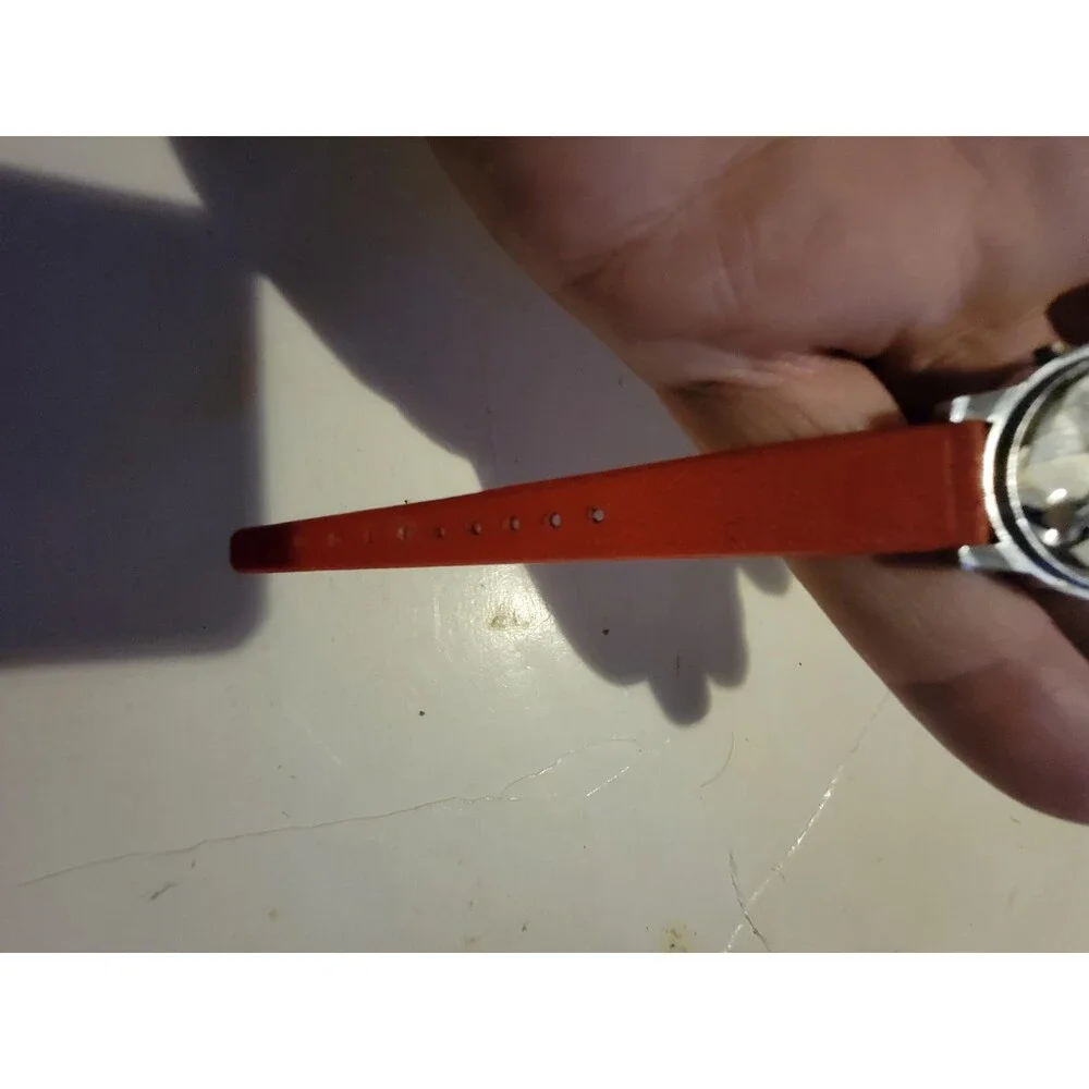 Vintage Nelsonic Wristwatch Red Band 1980s Hong Kong LCD Quartz Digital